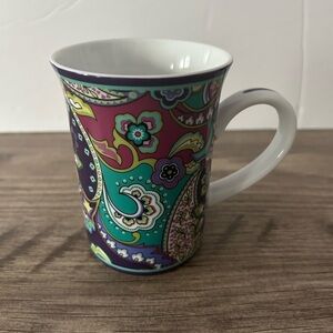 Vera Bradley Very Berry Paisley Purple, Pink, Green Print Tea Coffee Mug